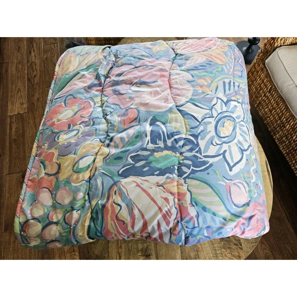 Vintage Collier Campbell Reversible Full Queen Comforter Tambourine Floral